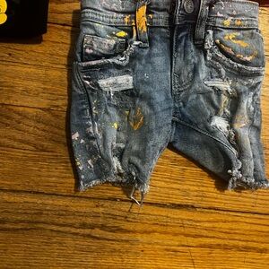Jordan Craig distressed and color painted jeans shorts 2t
